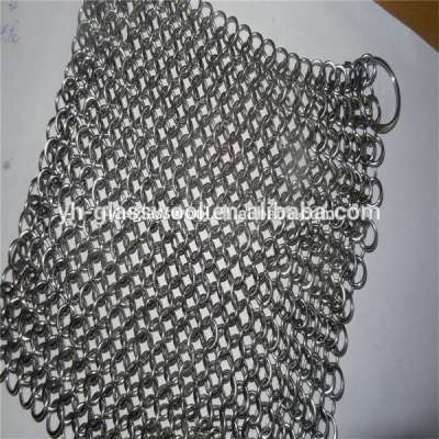 Stainless steel chain mail mesh kitchen scrubber